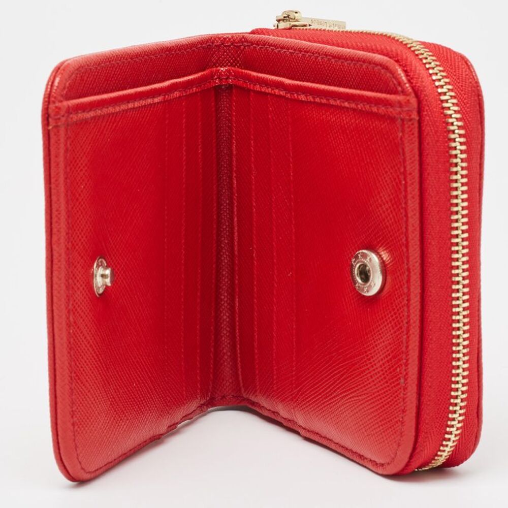 Aspinal Of London Red Leather Zip Around Compact Wallet - Picture 2 of 7